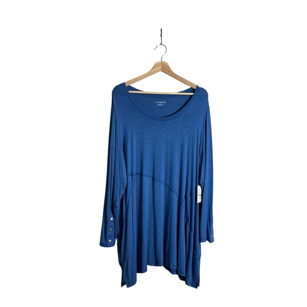 Catherines Plus Size 1X 18/20 Blue Swing Tunic Top‎ Comfort Relaxed NEW
